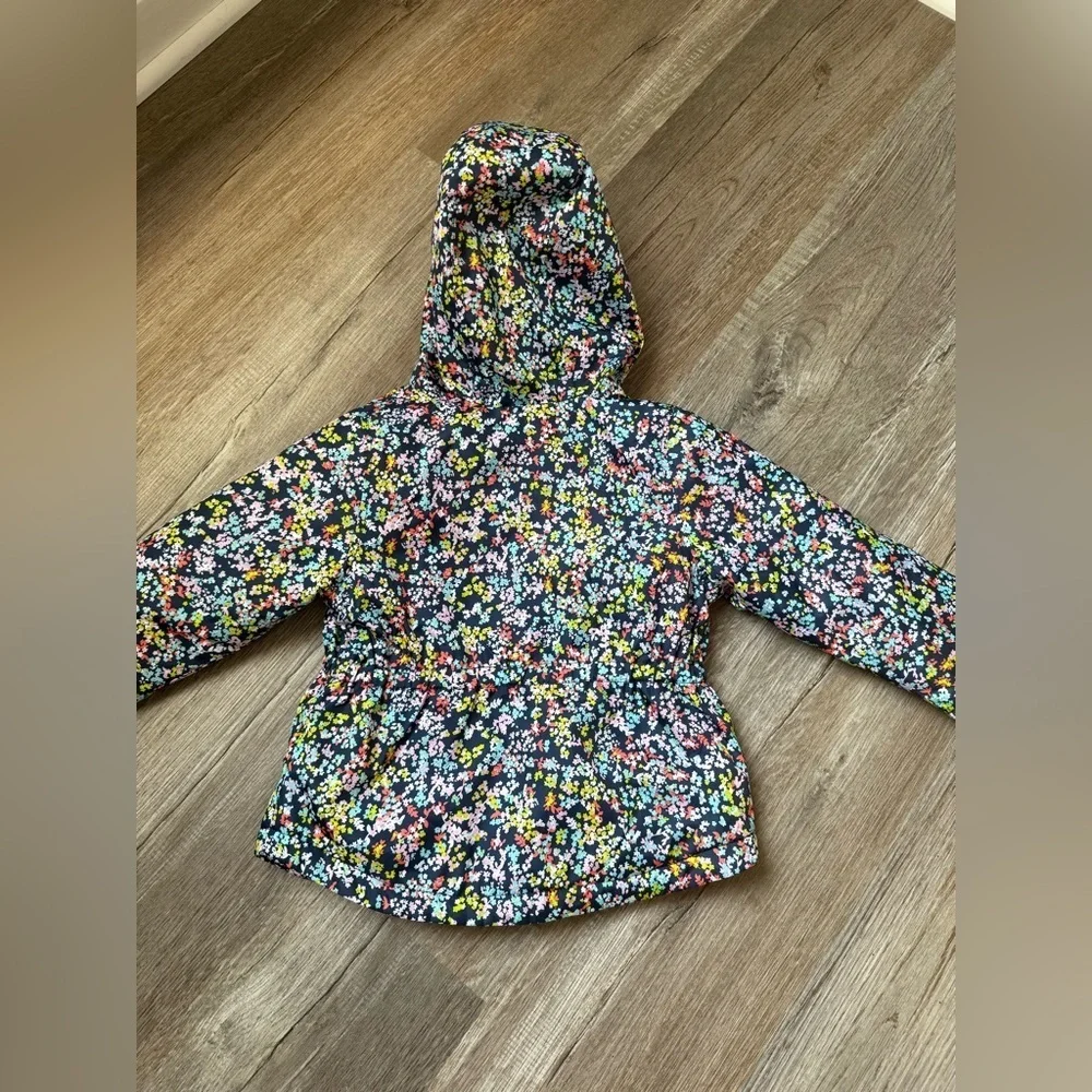 Carters Floral Jacket Hooded Coat Warm Multi Color Blue Pink Toddler Size 2T - Picture 6 of 7